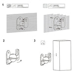 Paire de supports muraux noirs pour haut-parleur Surround, design rotatif à 45 degrés pour fixation TV murale, 8 x 4,5 x 5,8 cm