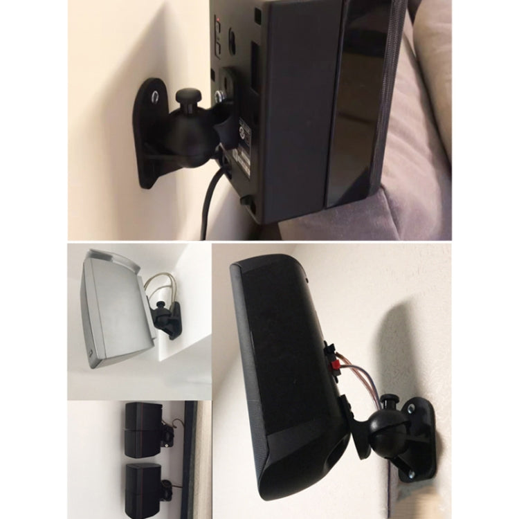 Paire de supports muraux noirs pour haut-parleur Surround, design rotatif à 45 degrés pour fixation TV murale, 8 x 4,5 x 5,8 cm