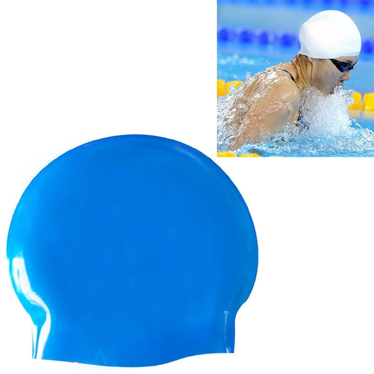 Bonnet de bain professionnel en silicone pur brillant sans couture haute élasticité, Brillant sans couture (Bleu), Brillant sans couture (Blanc), Brillant sans couture (Rouge), Brillant sans couture (Violet), Brillant sans couture (Jaune)