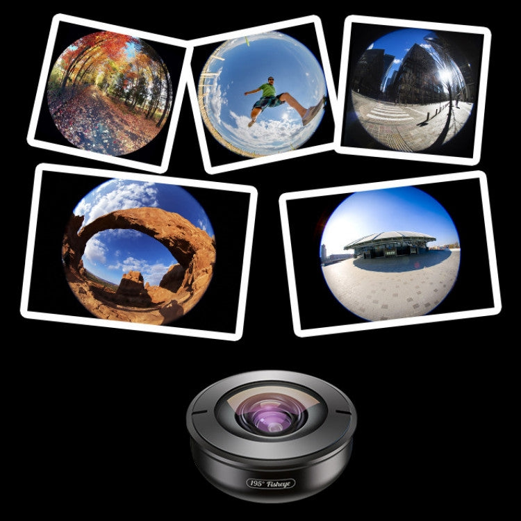 APEXEL APL-HB195 Objectif universel professionnel HD pour téléphone portable 195 degrés Fisheye, Fisheye 195 degrés