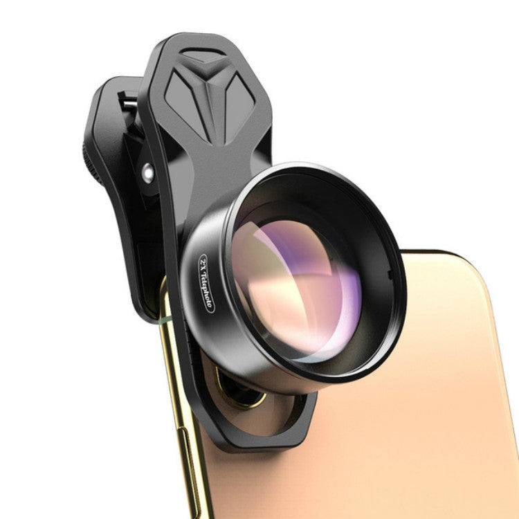 APEXEL APL-HB2X Téléobjectif 2X Lentille universelle externe professionnelle HD pour téléphone portable, Téléobjectif 2X