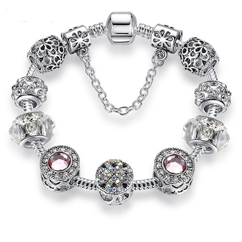 Bracelet femme simple en alliage avec opale Panjia et cristal, 17cm, 18cm, 19cm, 20cm