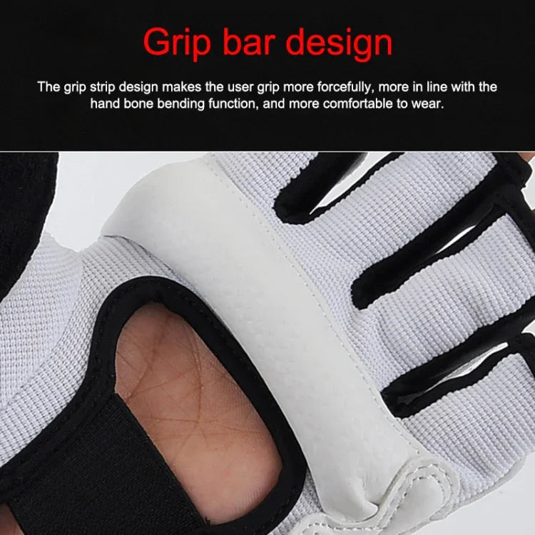 Gants de boxe d'entraînement demi-doigts pour adultes en cuir PU pour fitness, sparring, taekwondo, XS, S, M, L, XL, XXL