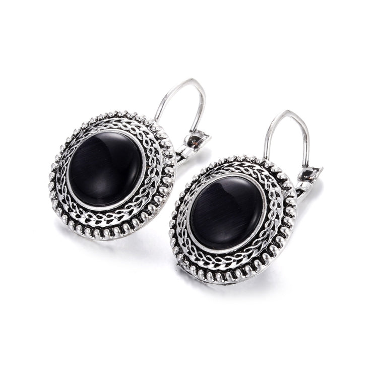 Grandes boucles d'oreilles pendantes bohèmes pour femmes, bijoux sculptés vintage en argent tibétain, boucles d'oreilles longues bohèmes, bleu, gris, noir, violet