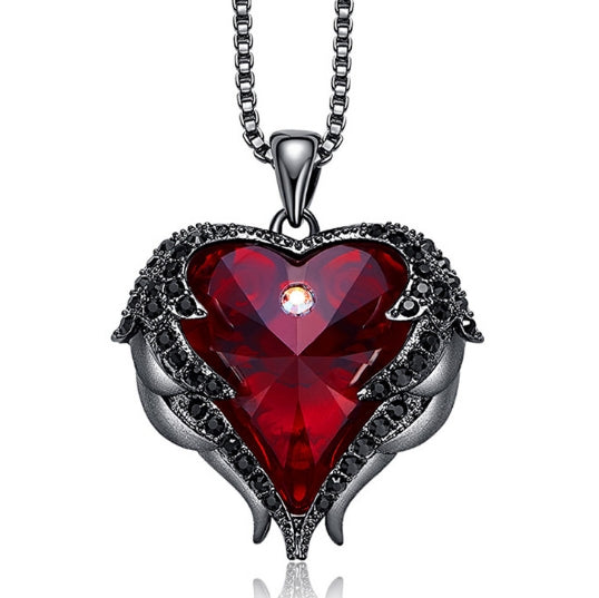 Colliers Cœurs Ailes d'Ange en Cristal Mode Femme