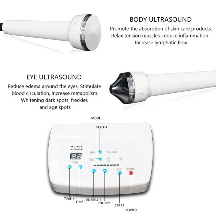 2 PCS Appareil de beauté professionnel pour le visage, soins de la peau par ultrasons pour femmes, blanchissant, anti-taches de rousseur, anti-âge