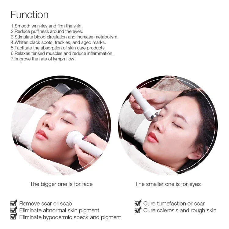 2 PCS Appareil de beauté professionnel pour le visage, soins de la peau par ultrasons pour femmes, blanchissant, anti-taches de rousseur, anti-âge