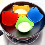 Moule à œufs en silicone, support à œufs, outils de cuisine, ustensiles de cuisson pour crêpes, œufs à la vapeur, plateau, vert, rouge, 4 pièces pour œufs à la vapeur