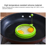 Anneau à œufs rond en silicone pour petit-déjeuner, moule à œufs frits, anneau à crêpes, moule de cuisson antiadhésif pour cuisine, rond, bleu, rond, vert, rond, orange, rond, rouge