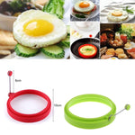 Anneau à œufs rond en silicone pour petit-déjeuner, moule à œufs frits, anneau à crêpes, moule de cuisson antiadhésif pour cuisine, rond, bleu, rond, vert, rond, orange, rond, rouge