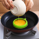 Anneau à œufs rond en silicone pour petit-déjeuner, moule à œufs frits, anneau à crêpes, moule de cuisson antiadhésif pour cuisine, rond, bleu, rond, vert, rond, orange, rond, rouge