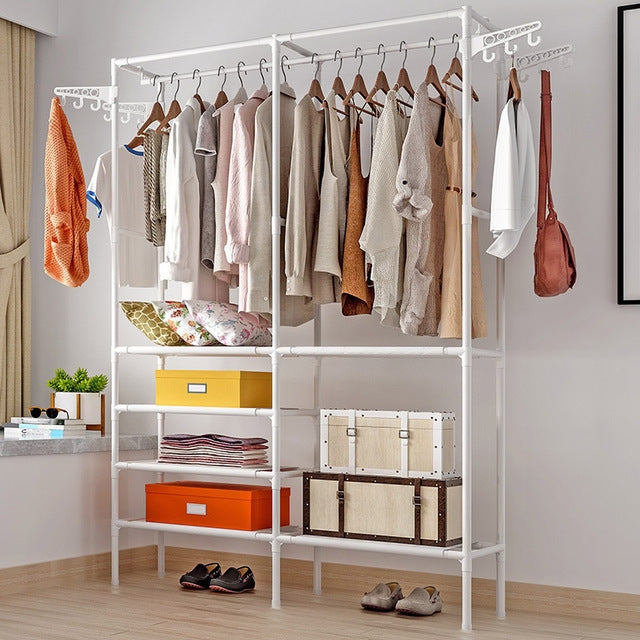 Support de rangement pour vêtements mobile et simple pour chambre à coucher