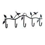 Patères décorées en fer forgé avec motif oiseaux