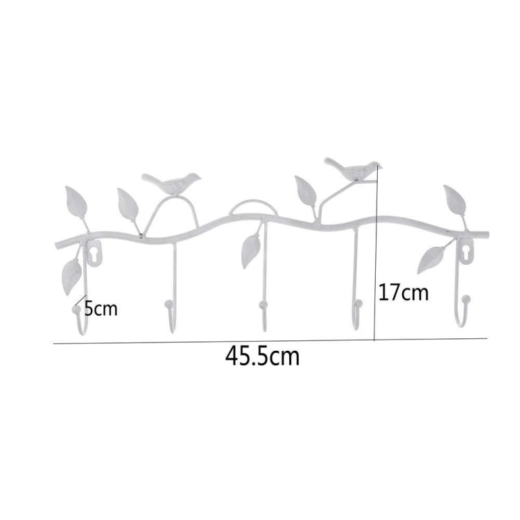 Patères décorées en fer forgé avec motif oiseaux