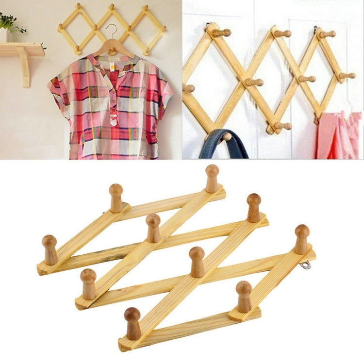 Porte-manteau mural pliant rétractable en bois massif, Séchoir à linge