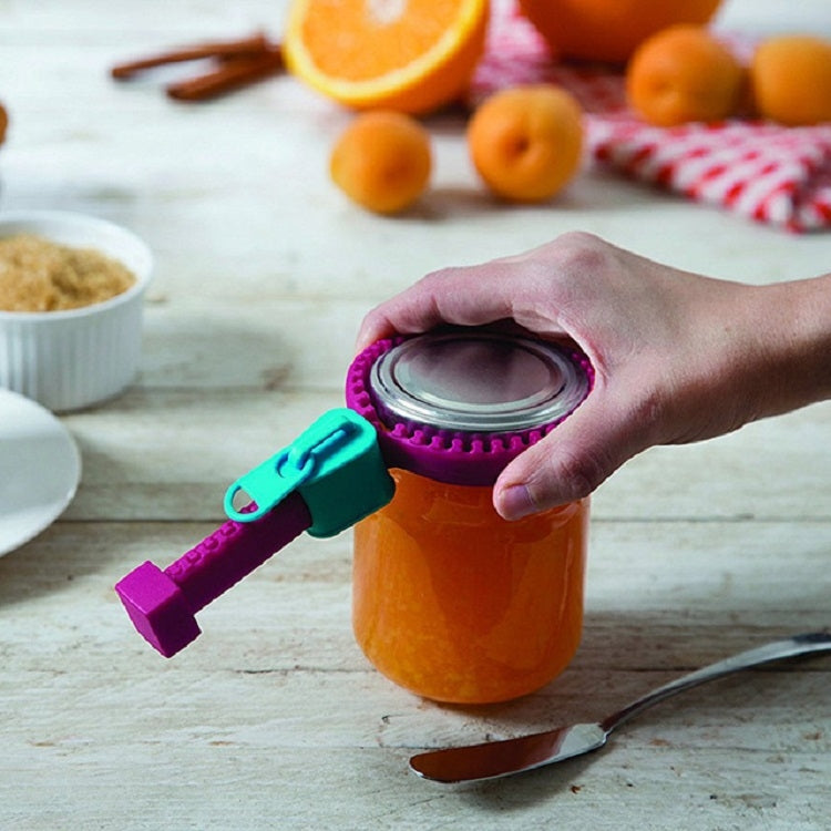 Ouvre-boîte créatif en silicone avec fermeture éclair, multifonctionnel, antidérapant, pour bouteilles et bocaux, ouvre-bouteille 5