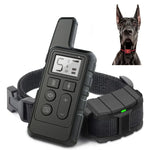 Collier anti-aboiements pour chien avec télécommande et choc électrique, étanche, portée 500 m