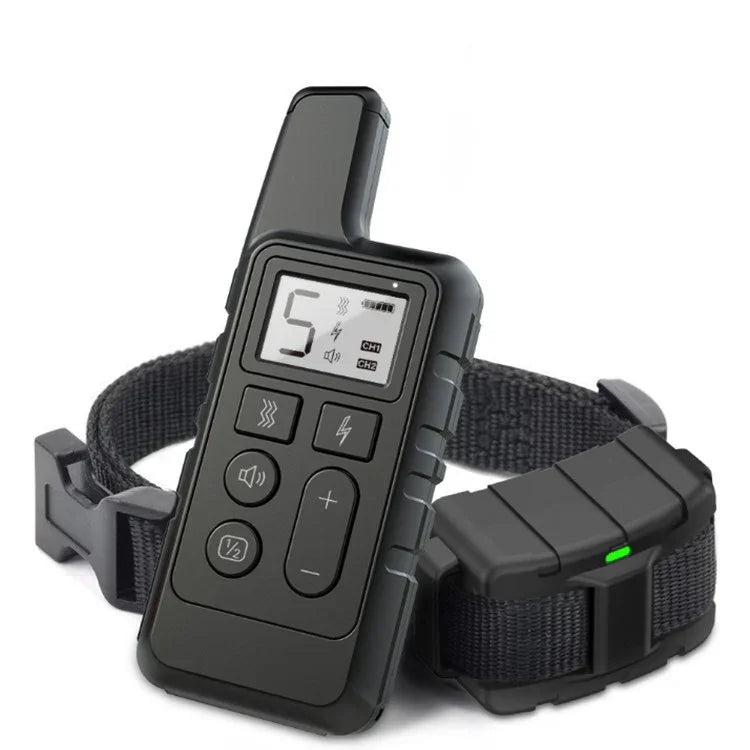 Collier anti-aboiements pour chien avec télécommande et choc électrique, étanche, portée 500 m