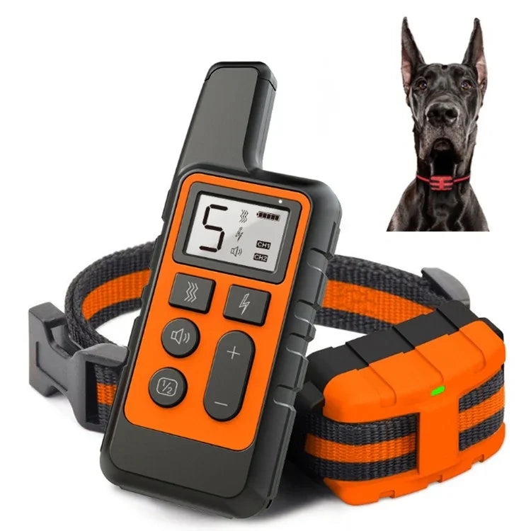Collier anti-aboiements pour chien avec télécommande et choc électrique, étanche, portée 500 m