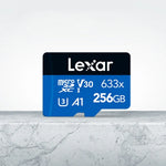 Carte mémoire flash Lexar 633x 256 Go haute vitesse pour appareil photo de téléphone portable, enregistreur de conduite, stockage dédié, 256 Go