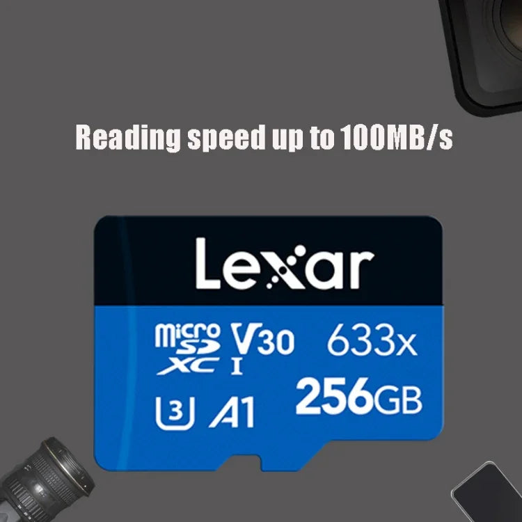 Carte mémoire flash Lexar 633x 256 Go haute vitesse pour appareil photo de téléphone portable, enregistreur de conduite, stockage dédié, 256 Go