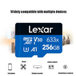 Carte mémoire flash Lexar 633x 256 Go haute vitesse pour appareil photo de téléphone portable, enregistreur de conduite, stockage dédié, 256 Go