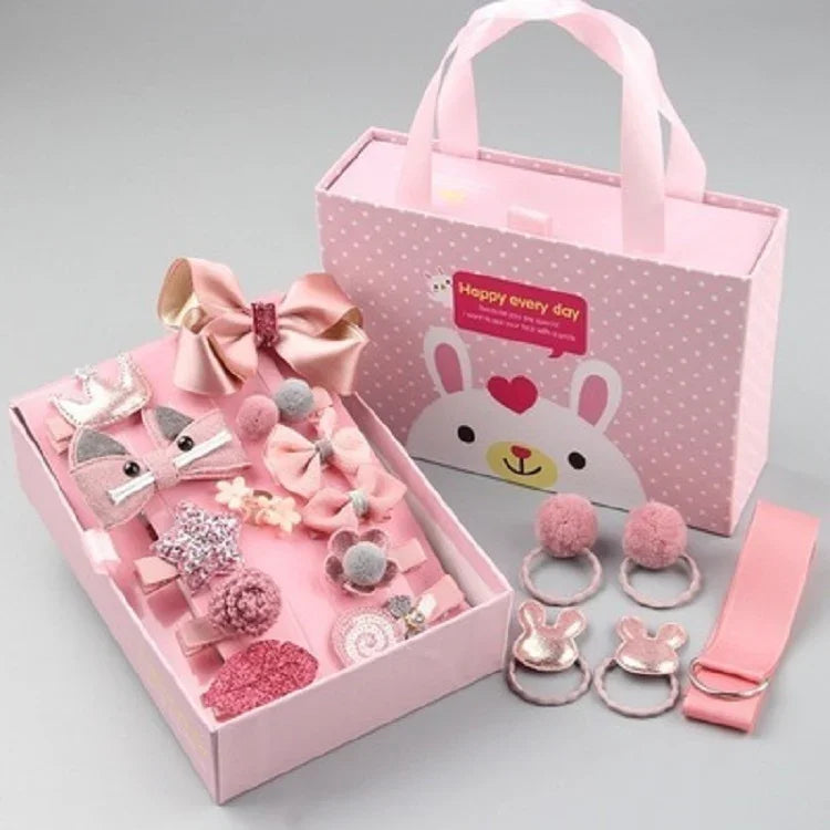 18 pièces/ensembles d'accessoires pour cheveux de bébé filles, épingles à cheveux, anneaux à cheveux, en boîte, TBD077045401A, TBD077045401B, TBD077045401C, TBD077045401D, TBD077045401E