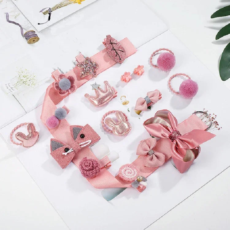 18 pièces/ensembles d'accessoires pour cheveux de bébé filles, épingles à cheveux, anneaux à cheveux, en boîte, TBD077045401A, TBD077045401B, TBD077045401C, TBD077045401D, TBD077045401E