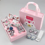 18 pièces/ensembles d'accessoires pour cheveux de bébé filles, épingles à cheveux, anneaux à cheveux, en boîte, TBD077045401A, TBD077045401B, TBD077045401C, TBD077045401D, TBD077045401E