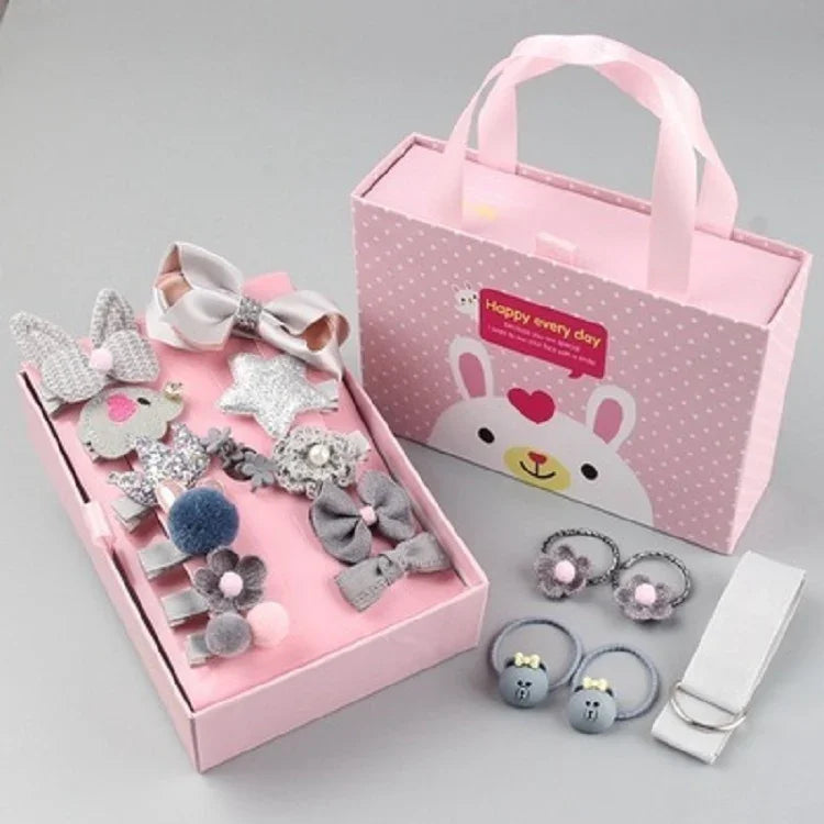 18 pièces/ensembles d'accessoires pour cheveux de bébé filles, épingles à cheveux, anneaux à cheveux, en boîte, TBD077045401A, TBD077045401B, TBD077045401C, TBD077045401D, TBD077045401E