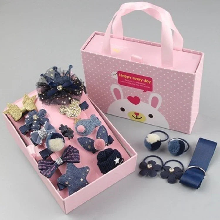 18 pièces/ensembles d'accessoires pour cheveux de bébé filles, épingles à cheveux, anneaux à cheveux, en boîte, TBD077045401A, TBD077045401B, TBD077045401C, TBD077045401D, TBD077045401E