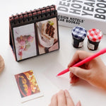 Mini album photo de bureau de 3 pouces, style calendrier, à poser, pour 68 photos, avec espace pour le nom de la marque