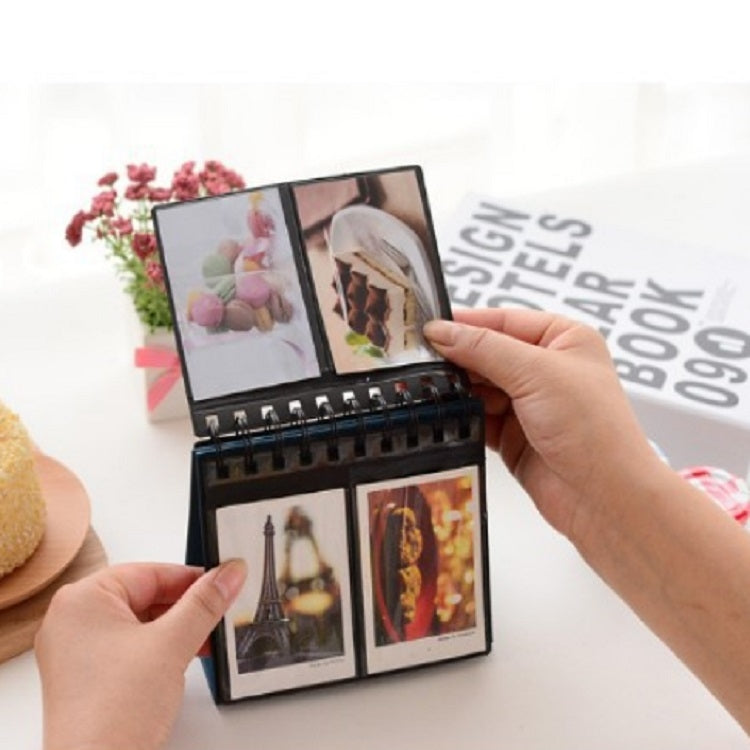 Mini album photo de bureau de 3 pouces, style calendrier, à poser, pour 68 photos, avec espace pour le nom de la marque