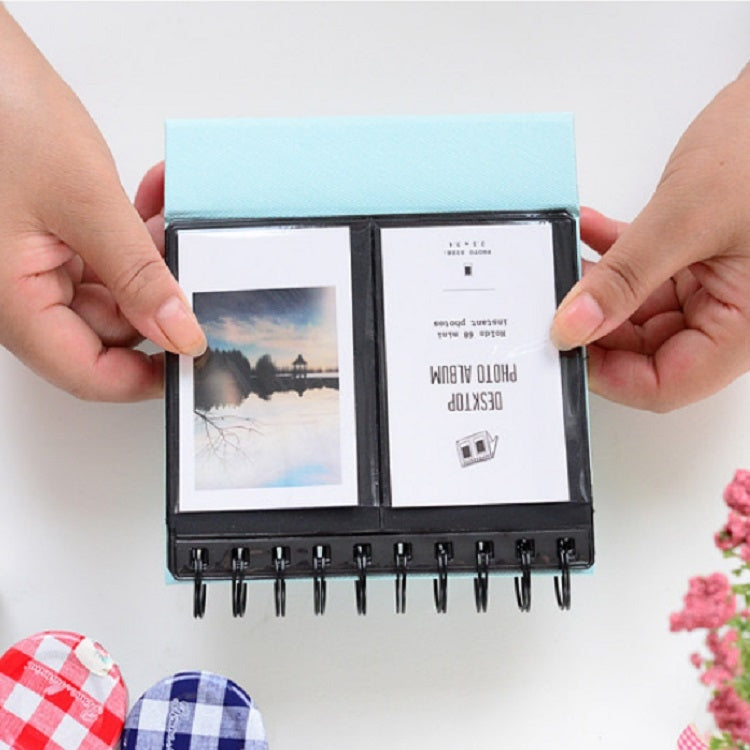 Mini album photo de bureau de 3 pouces, style calendrier, à poser, pour 68 photos, avec espace pour le nom de la marque