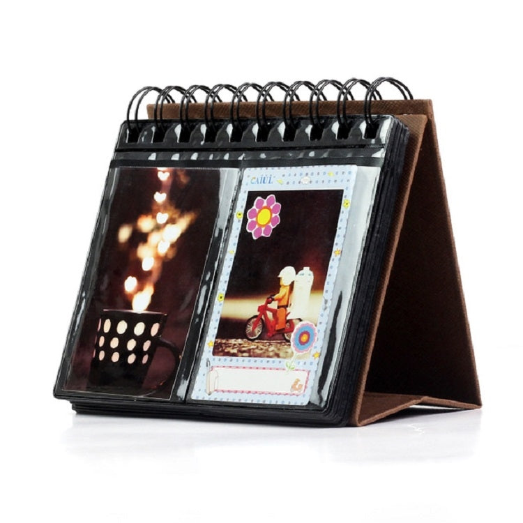 Mini album photo de bureau de 3 pouces, style calendrier, à poser, pour 68 photos, avec espace pour le nom de la marque