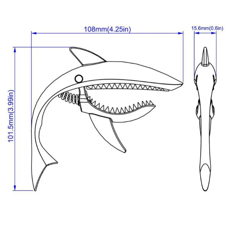 Capodastre de guitare en alliage de zinc en forme de requin, capodastre de guitare