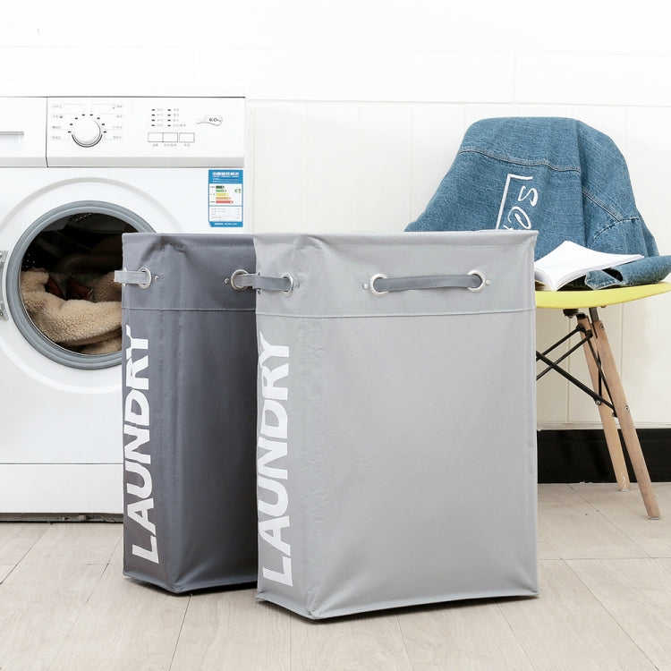 Sac à linge style cordon de serrage avec fond en PU, sac de rangement pour vêtements sales en tissu Oxford, petit panier à linge pliable