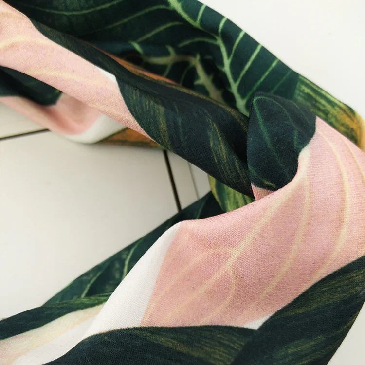 Serre-têtes Bandeaux pour femmes Style Bohème d'été Rétro Nœud Croisé Turban