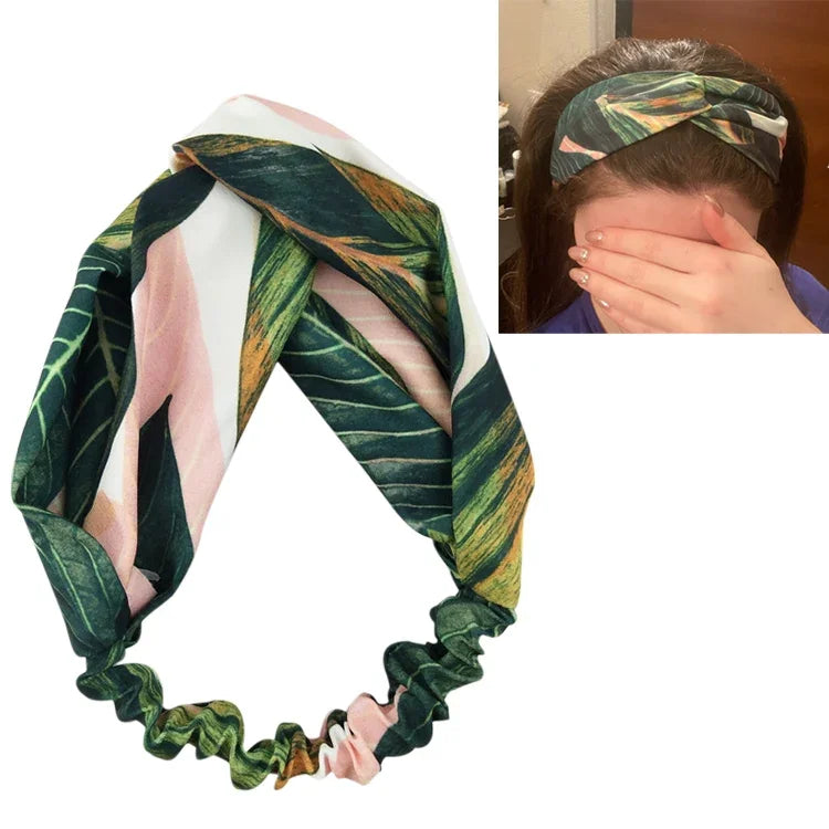 Serre-têtes Bandeaux pour femmes Style Bohème d'été Rétro Nœud Croisé Turban