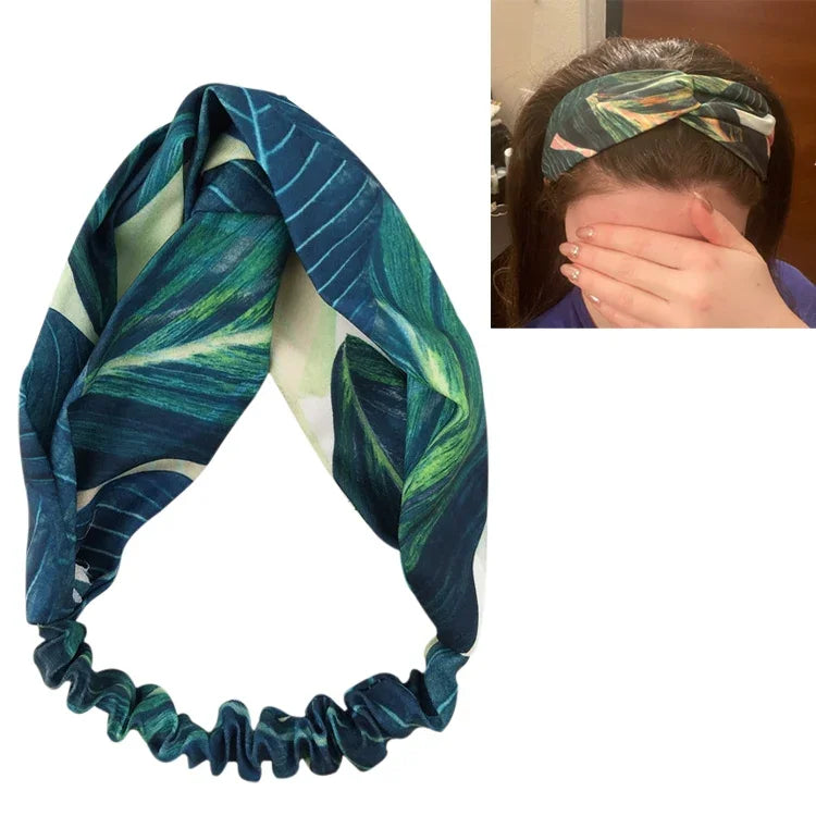 Serre-têtes Bandeaux pour femmes Style Bohème d'été Rétro Nœud Croisé Turban
