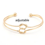 Bracelet de chaîne en métal à double nœud simple punk Bijoux rétro bohème