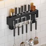 Égouttoir mural de cuisine sans perforation pour baguettes, Brossé 30cm, Brossé 40cm, Brossé 50cm, Brossé 60cm, Noir 30cm, Noir 40cm, Noir 50cm, Noir 60cm