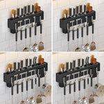 Égouttoir mural de cuisine sans perforation pour baguettes, Brossé 30cm, Brossé 40cm, Brossé 50cm, Brossé 60cm, Noir 30cm, Noir 40cm, Noir 50cm, Noir 60cm