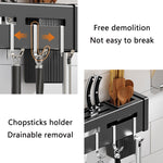 Égouttoir mural de cuisine sans perforation pour baguettes, Brossé 30cm, Brossé 40cm, Brossé 50cm, Brossé 60cm, Noir 30cm, Noir 40cm, Noir 50cm, Noir 60cm