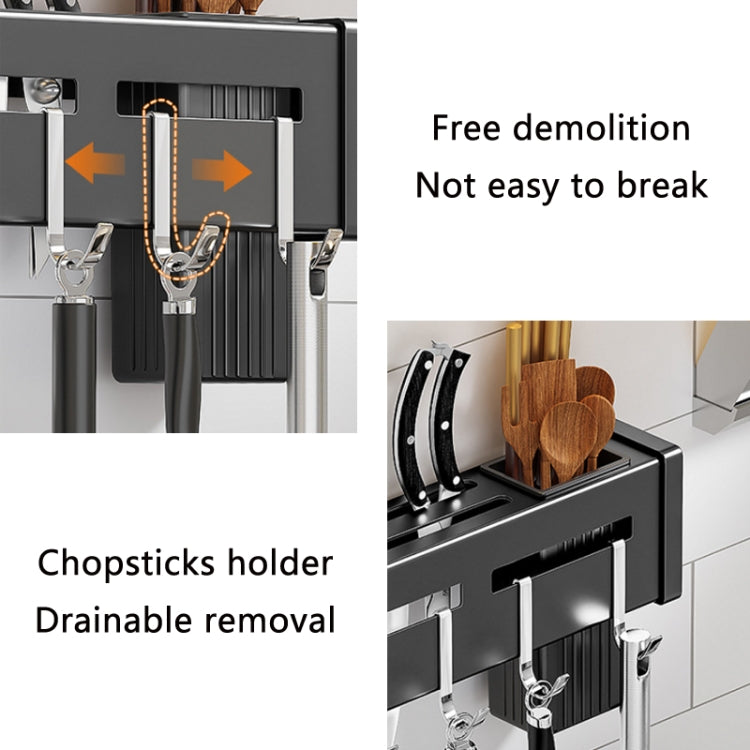 Égouttoir mural de cuisine sans perforation pour baguettes, Brossé 30cm, Brossé 40cm, Brossé 50cm, Brossé 60cm, Noir 30cm, Noir 40cm, Noir 50cm, Noir 60cm