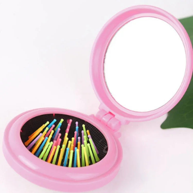 Peigne-miroir de massage pliable facile à transporter pour le voyage