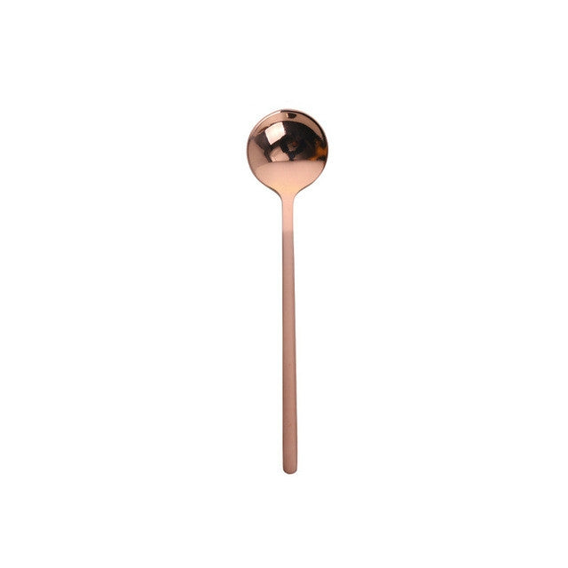 Mini accessoires Cuillère à café Cuillère à dessert de cuisine Forme ronde Café Acier inoxydable Maison, 13cm, 15cm, 17cm