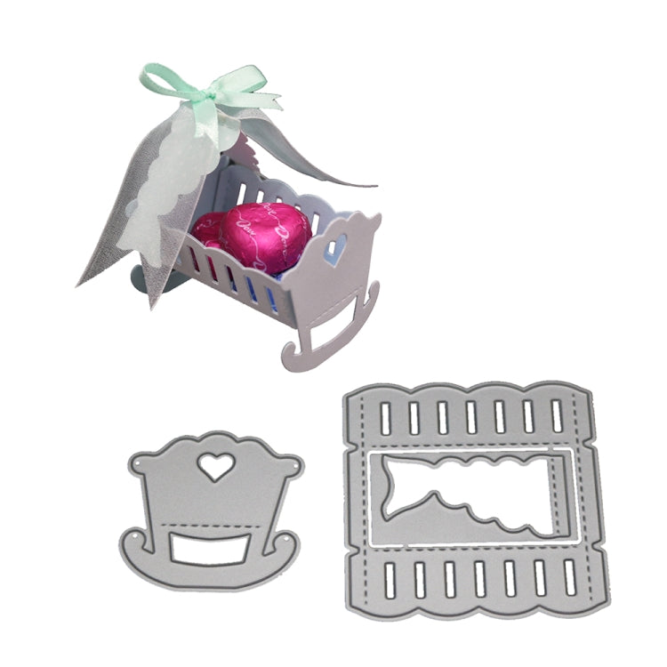 Bricolage Berceau de Bébé Modèle de Couteau en Acier au Carbone Puzzle pour Enfants Art du Papier Gaufrage, Forme de Berceau de Bébé