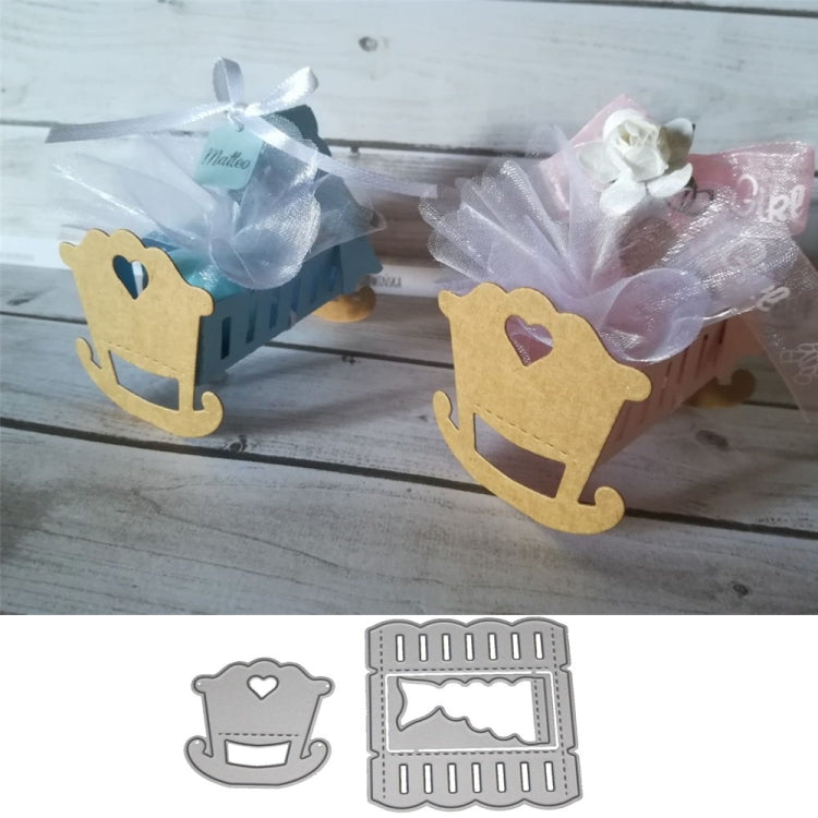 Bricolage Berceau de Bébé Modèle de Couteau en Acier au Carbone Puzzle pour Enfants Art du Papier Gaufrage, Forme de Berceau de Bébé