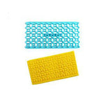 Lot de 2 emporte-pièces en forme de cœur en losange texturé à carreaux pour décoration de gâteaux et pâtisseries